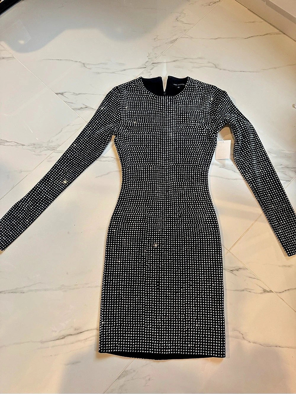 Good American Embellished Black Mini Dress Like New sz XS